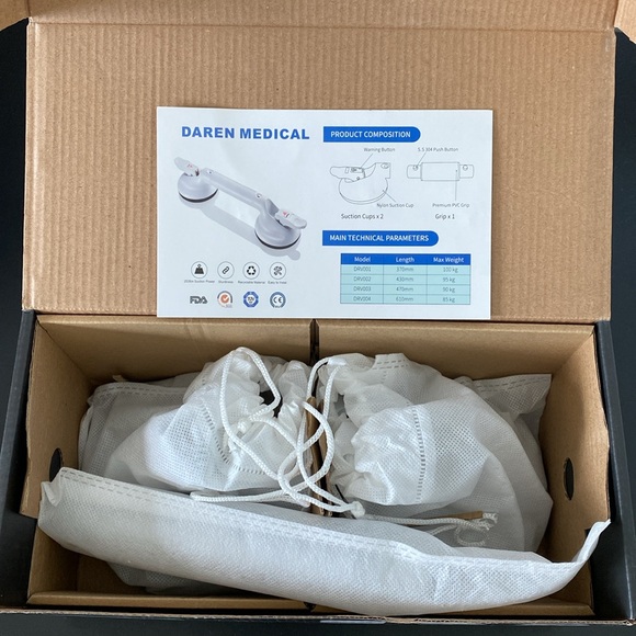 DAREN MEDICAL Suction Cup Grab Bar Bathroom NWOT - Picture 2 of 6